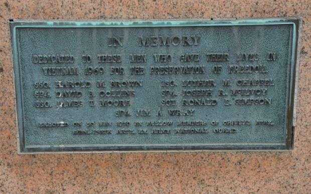 NELSON COUNTY VIETNAM HONOR ROLL 1969 MEMORIAL PLAQUE