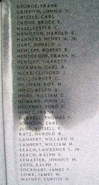 BOYD COUNTY WAR MEMORIAL HONOR ROLL STONE D