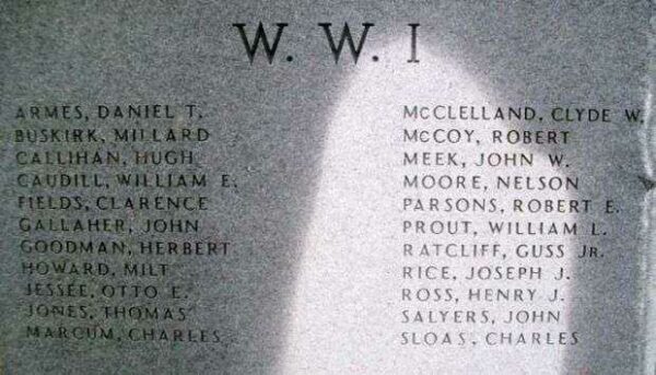 BOYD COUNTY WAR MEMORIAL HONOR ROLL STONE A