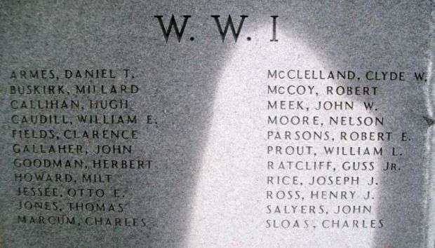 BOYD COUNTY WAR MEMORIAL HONOR ROLL STONE A