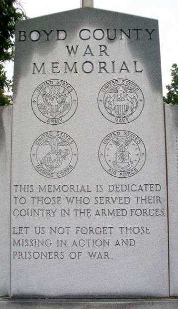 BOYD COUNTY WAR MEMORIAL DEDICATION STONE