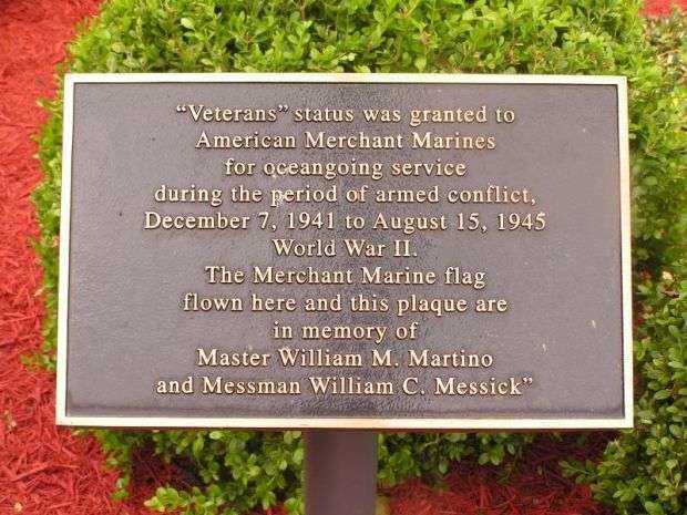 WICOMICO COUNTY WAR MEMORIAL MERCHANT MARINE PLAQUE