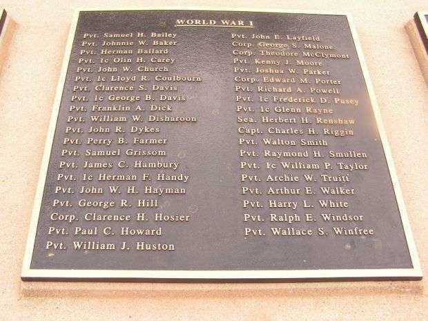 WICOMICO COUNTY WAR MEMORIAL HONOR ROLL PLAQUE A