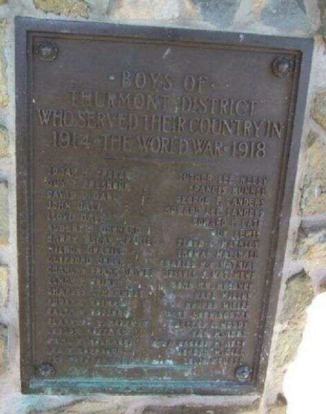 THURMONT WORLD WAR I MEMORIAL HONOR ROLL PLAQUE B