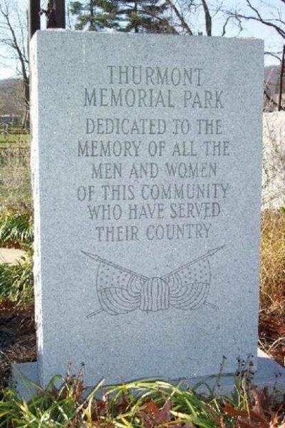 THURMONT MEMORIAL PARK DEDICATION STONE FRONT