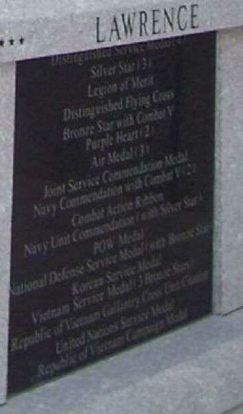 VICE ADMIRAL WILLIAM PORTER LAWRENCE MEMORIAL PANEL B