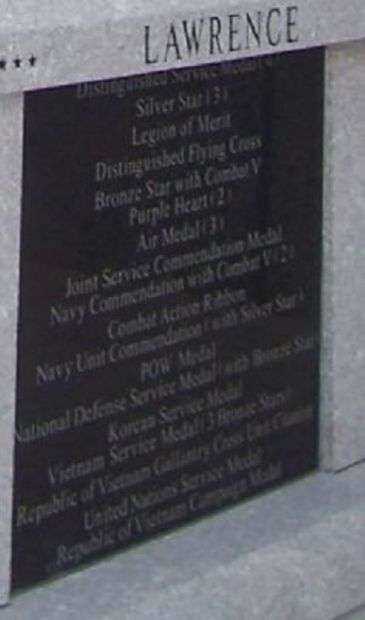 VICE ADMIRAL WILLIAM PORTER LAWRENCE MEMORIAL PANEL B
