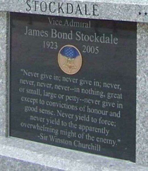 VICE ADMIRAL JAMES BOND STOCKDALE MEMORIAL PANEL A