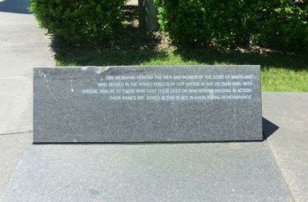 MARYLAND VIETNAM VETERANS MEMORIAL DEDICATION STONE