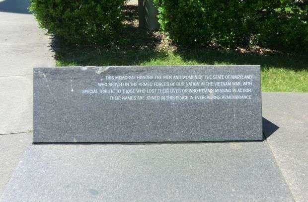 MARYLAND VIETNAM VETERANS MEMORIAL DEDICATION STONE