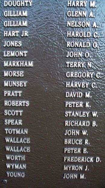 PHIPPSBURG VETERANS AND MARINERS MEMORIAL VIETNAM HONOR ROLL PLAQUE F