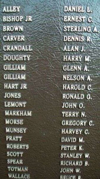 PHIPPSBURG VETERANS AND MARINERS MEMORIAL VIETNAM HONOR ROLL PLAQUE E