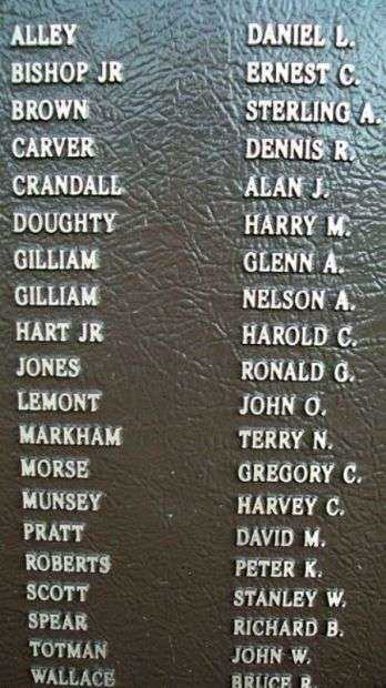 PHIPPSBURG VETERANS AND MARINERS MEMORIAL VIETNAM HONOR ROLL PLAQUE E