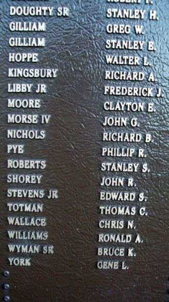 PHIPPSBURG VETERANS AND MARINERS MEMORIAL VIETNAM HONOR ROLL PLAQUE C