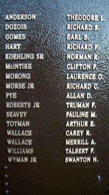 PHIPPSBURG VETERANS AND MARINERS MEMORIAL KOREAN HONOR ROLL PLAQUE C