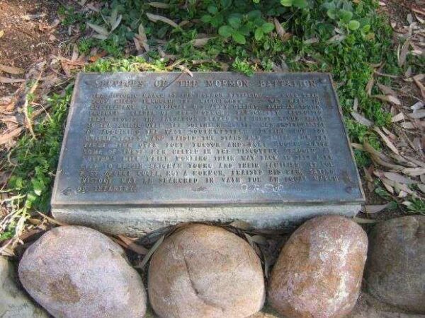 SERVICES OF THE MORMON BATTALION MEMORIAL PLAQUE