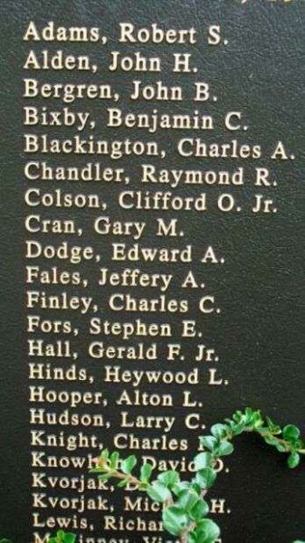 OWL’S HEAD VETERANS MEMORIAL HONOR ROLL PANEL G