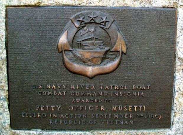 PETTY OFFICER MUSETTI WAR MEMORIAL PLAQUE