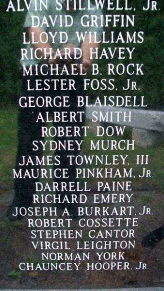 FRANKLIN VETERANS MEMORIAL HONOR ROLL PANEL P