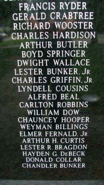 FRANKLIN VETERANS MEMORIAL HONOR ROLL PANEL H