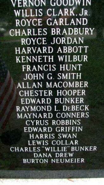 FRANKLIN VETERANS MEMORIAL HONOR ROLL PANEL G