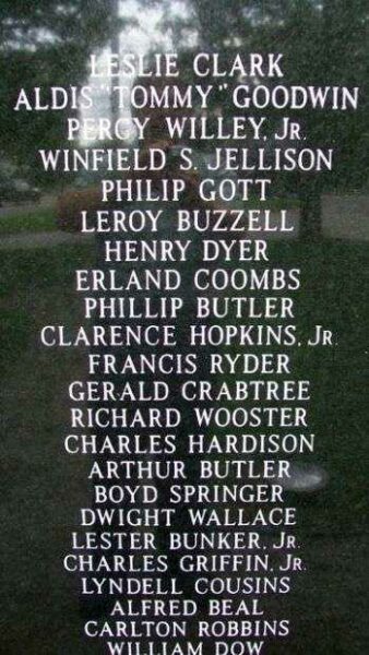 FRANKLIN VETERANS MEMORIAL HONOR ROLL PANEL F
