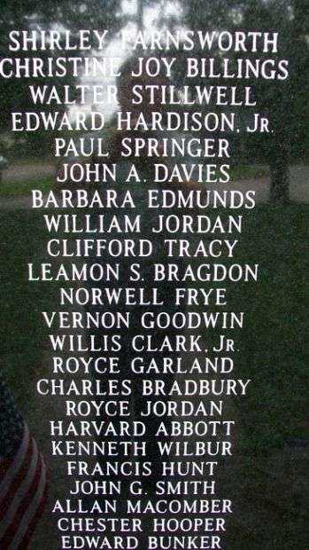 FRANKLIN VETERAN MEMORIAL HONOR ROLL PANEL E