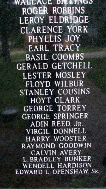 FRANKLIN VETERANS MEMORIAL HONOR ROLL PANEL D