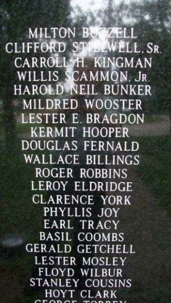 FRANKLIN VETERANS MEMORIAL HONOR ROLL PANEL B