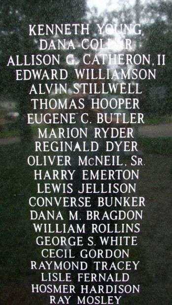 FRANKLIN VETERANS MEMORIAL HONOR ROLL PANEL A