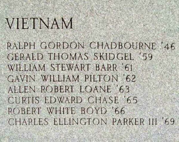 BOWDOIN COLLEGE WAR MEMORIAL HONOR ROLL STONE J