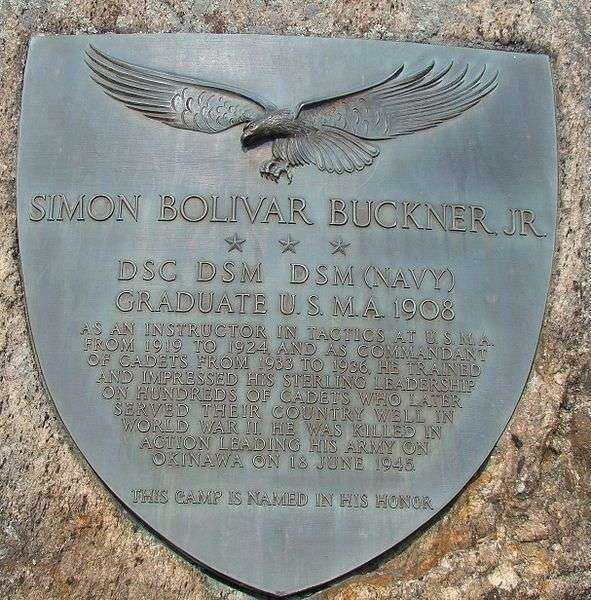 SIMON BOLIVAR BUCKNER JR. MEMORIAL PLAQUE WEST POINT