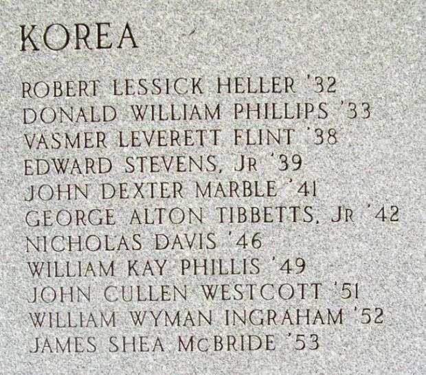 BOWDOIN COLLEGE WAR MEMORIAL HONOR ROLL STONE I