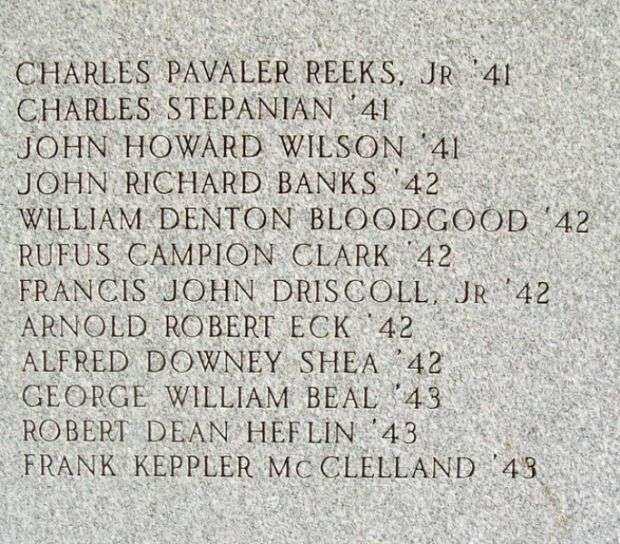 BOWDOIN COLLEGE WAR MEMORIAL HONOR ROLL STONE E