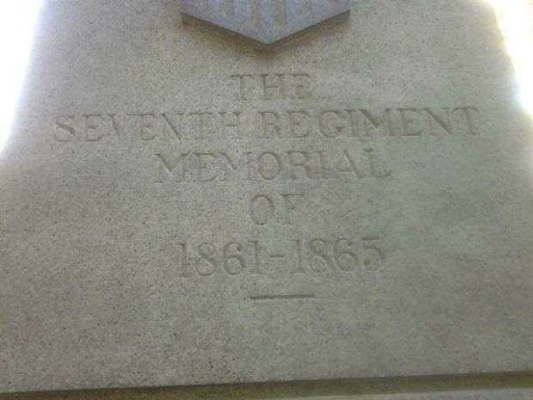 THE SEVENTH REGIMENT MEMORIAL OF 1861-1865 DEDICATION STONE