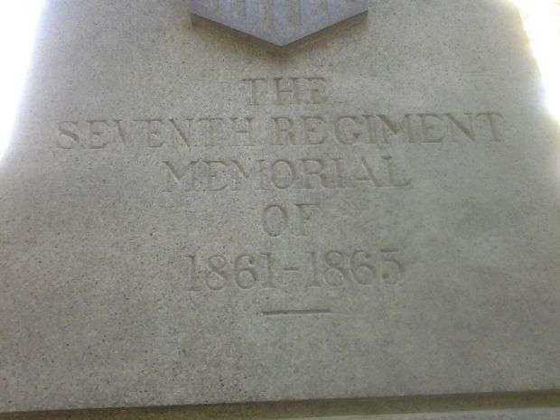 THE SEVENTH REGIMENT MEMORIAL OF 1861-1865 DEDICATION STONE