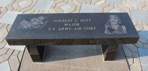 MAJOR NORBERT C. RUFF MEMORIAL BENCH