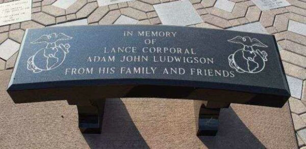 LANCE CORPORAL ADAM JOHN LUDWIGSON MEMORIAL BENCH