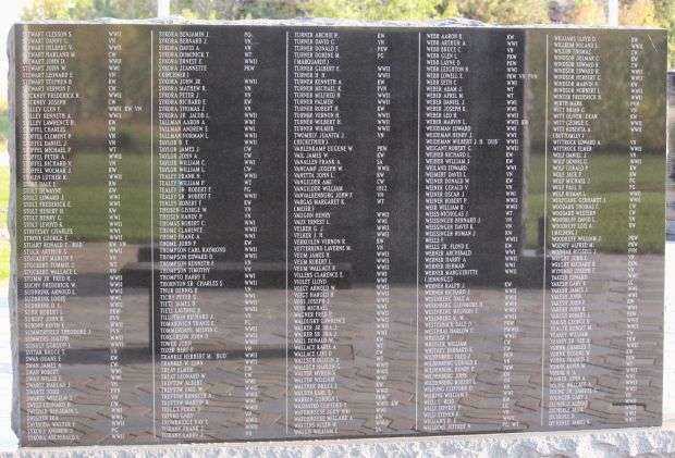 BLOOMER VETERANS MEMORIAL HONOR ROLL STONE F