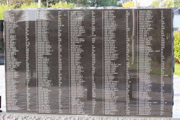 BLOOMER VETERANS MEMORIAL HONOR ROLL STONE C
