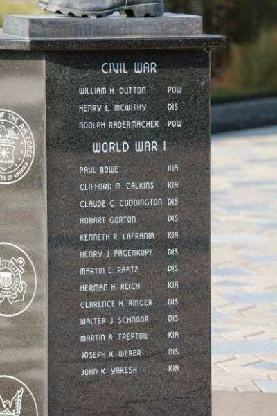 BLOOMER VETERANS POW MIA KIA MEMORIAL SIDE C