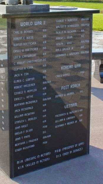BLOOMER VETERANS POW MIA KIA MEMORIAL SIDE B