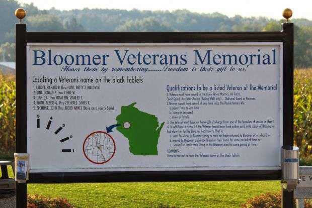 BLOOMER VETERANS MEMORIAL MARKER