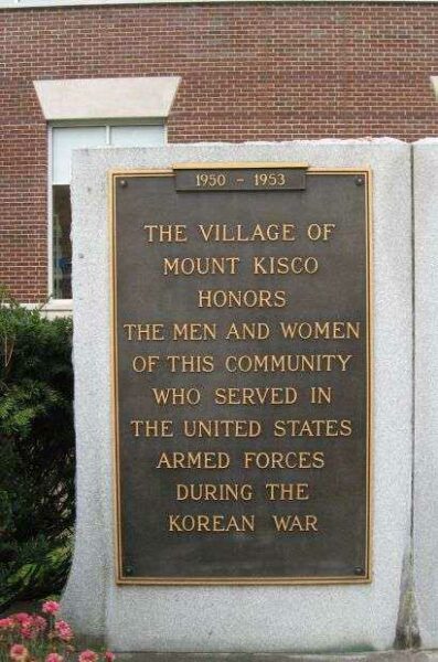 MOUNT KISCO WAR VETERANS MEMORIAL PLAQUE D