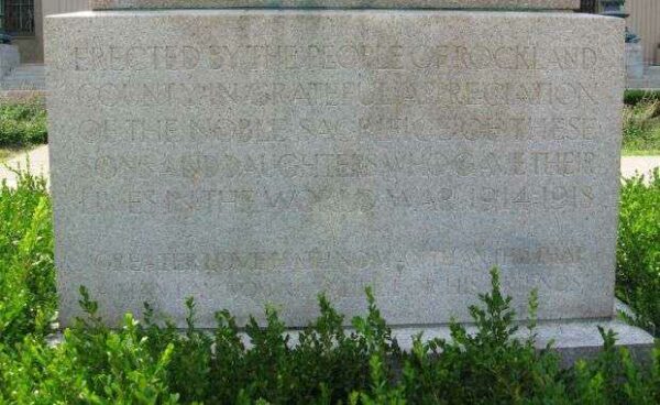 ROCKLAND COUNTY WORLD WAR I MEMORIAL DEDICATION STONE