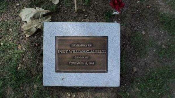 S/SGT. WILLIAM C. ALBERTI MEMORIAL TREE PLAQUE