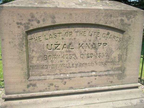 UZAL KNAPP THE LAST OF THE LIFE GUARDS CEMETERY STONE
