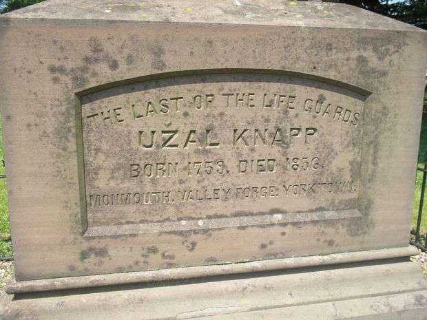 UZAL KNAPP THE LAST OF THE LIFE GUARDS CEMETERY STONE