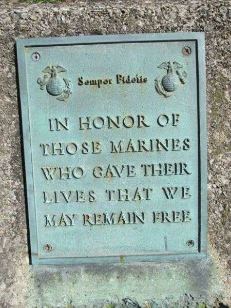 IN HONOR OF THOSE MARINES WAR MEMORIAL CANNON PLAQUE