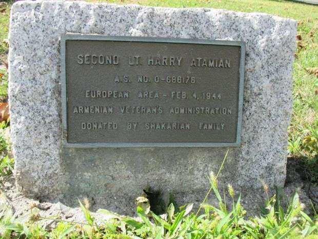 SECOND LT. HARRY ATAMIAN WAR MEMORIAL
